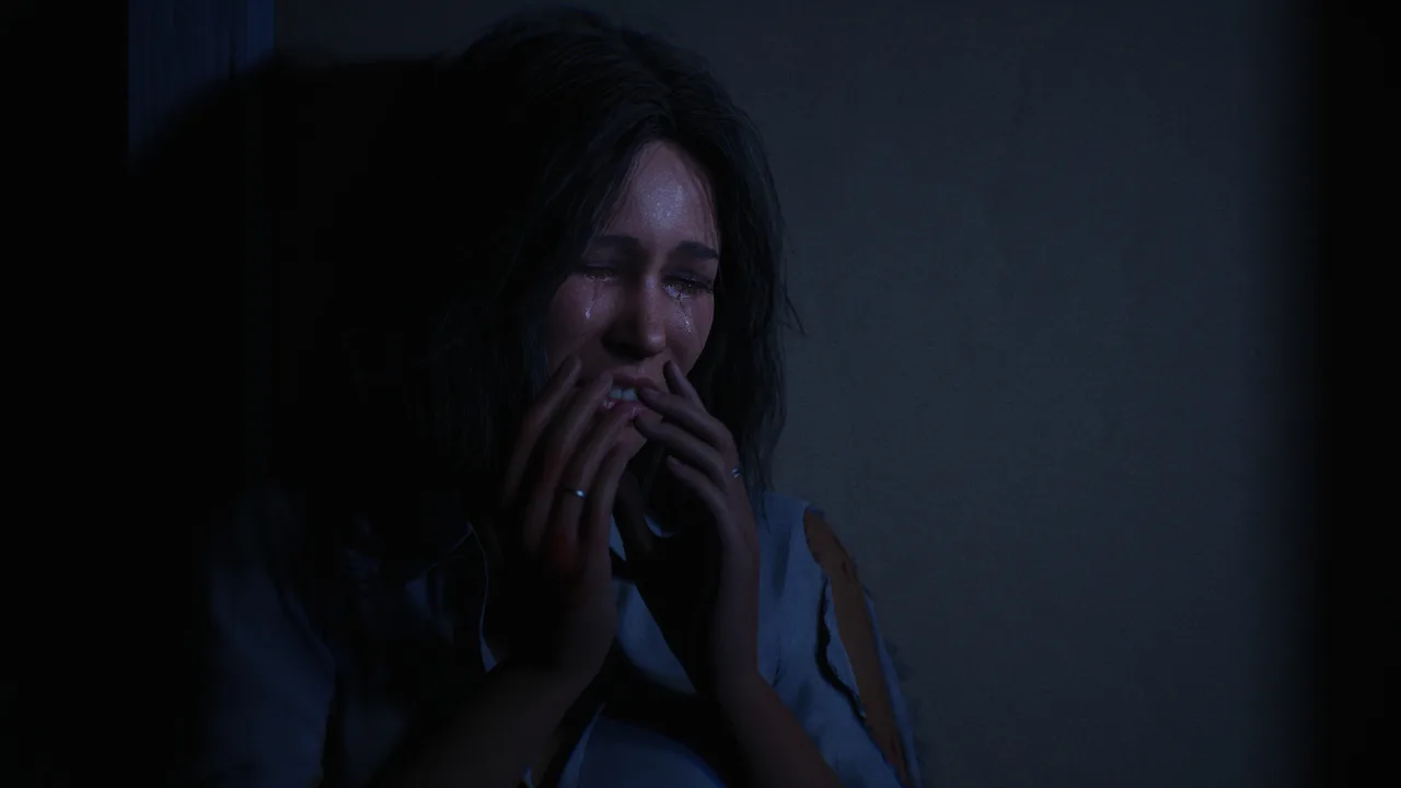 A frightened civilian in the rain in Halloween: The Game